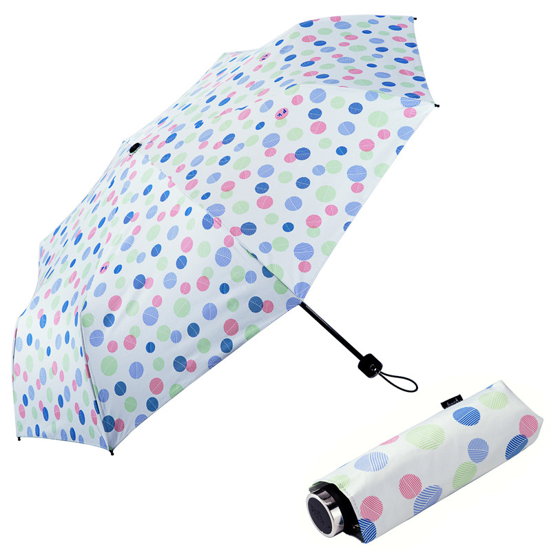手动防晒隔热韩国彩色波点晴雨伞