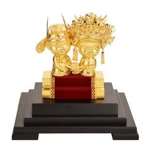 创意结婚礼物闺蜜新人新婚礼品金箔摆件家居装饰浪漫轻奢工艺品