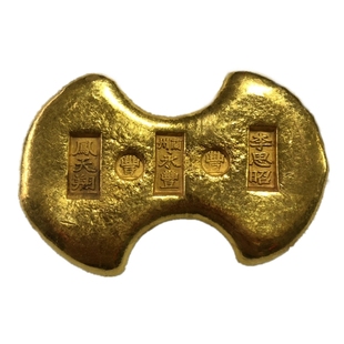 古玩金锭金饼金元宝仿真古董道具装饰品仿古黄铜鎏金砖假金条摆件