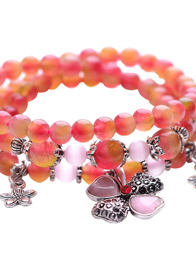 包邮天然玛瑙玉髓水晶女旺桃花