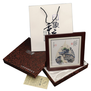 重庆特色创意伴手礼中国风天然叶脉画带支架摆件配礼盒提袋小礼物