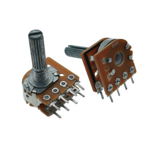 八脚音量功放音响电位器 B50K B100K 边轴电位器 双联8脚 发烧级