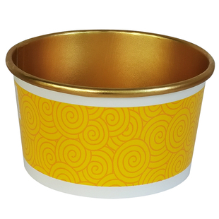 商用金箔餐盒装热汤打包碗一次性加厚纸碗红色外卖打包盒圆形带盖