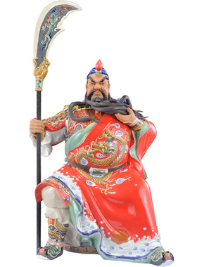 石湾陶瓷艺术精品礼物酒柜门关公