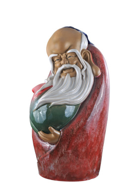 酒柜门饰品福禄寿礼物石湾陶瓷