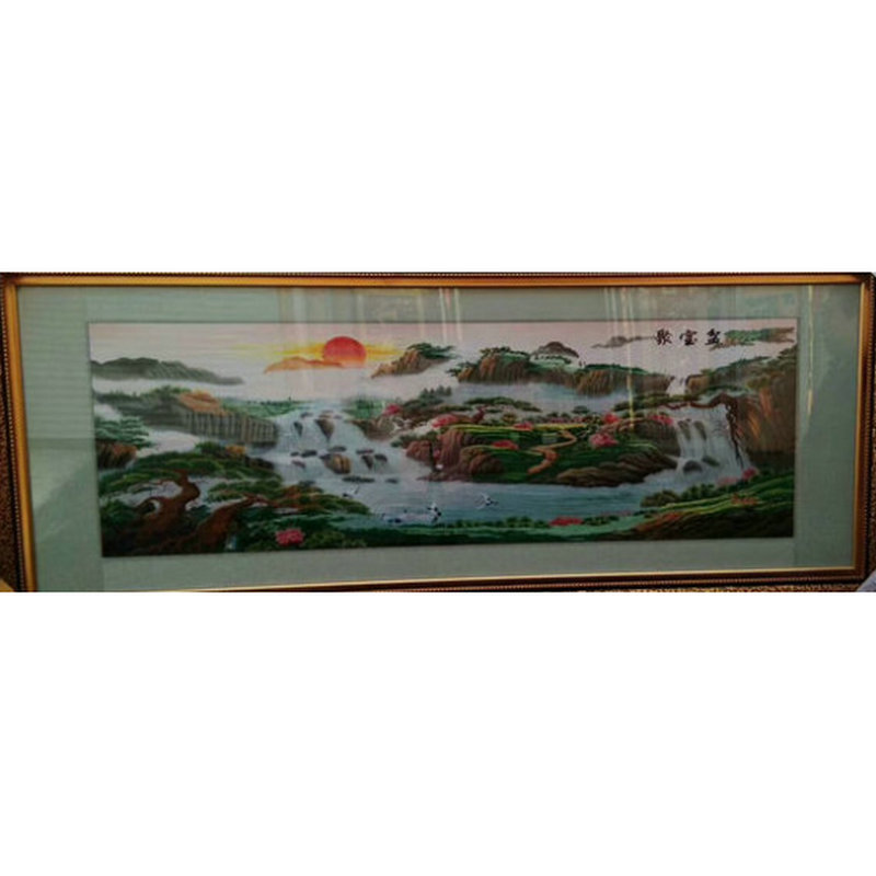 客厅背景墙苏州刺绣聚宝盆
