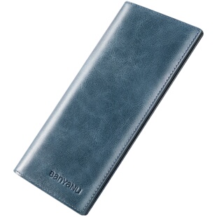 钱包男长款真皮防盗刷皮夹2025新款男式简约复古带拉链牛皮钱夹潮