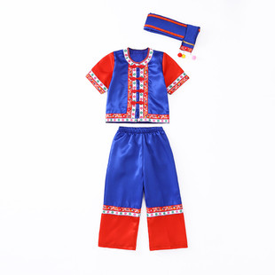 云南德宏少数民族景颇族舞蹈演出服装男女儿童傈傈族阿昌族表演服