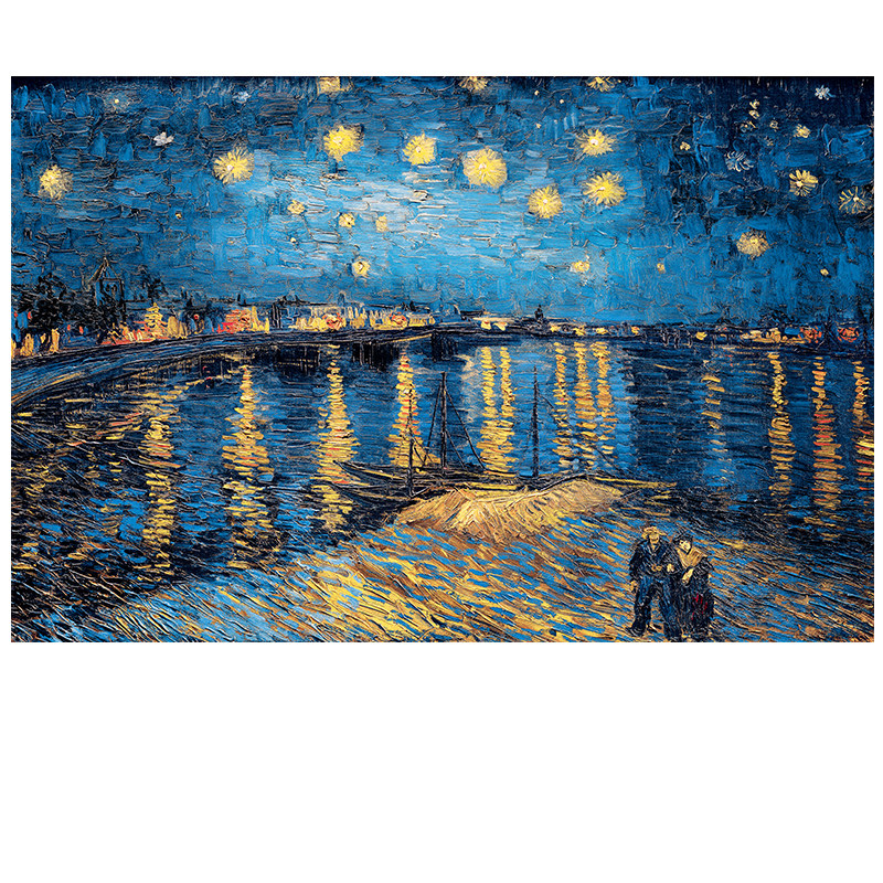 梵高抽象油画向日葵装饰画麦田丰收客厅挂画芯星月夜自粘艺术壁画