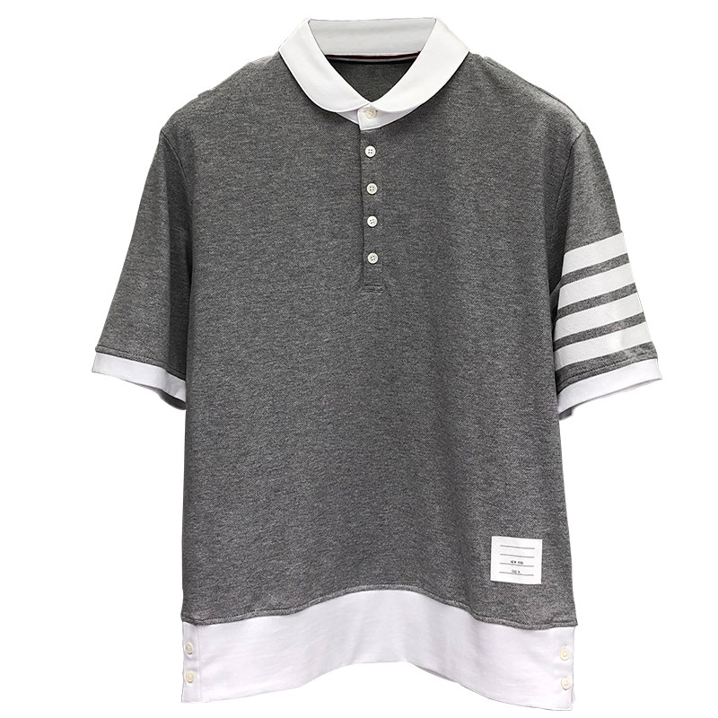 tb立领四条杠修身男女款polo衫