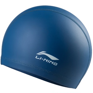李宁泳帽女防水护耳PU涂层泳帽印花男女儿童时尚高弹泳帽不勒头