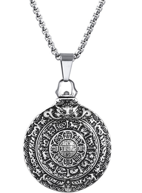 八宝霸气风佛系小众设计罗盘项链