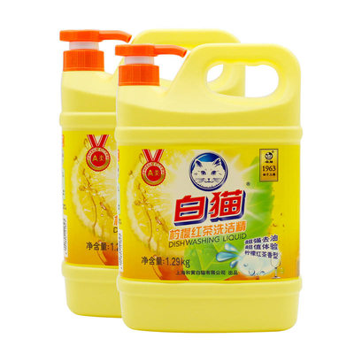 包邮白猫柠檬大桶餐具水果洗洁精