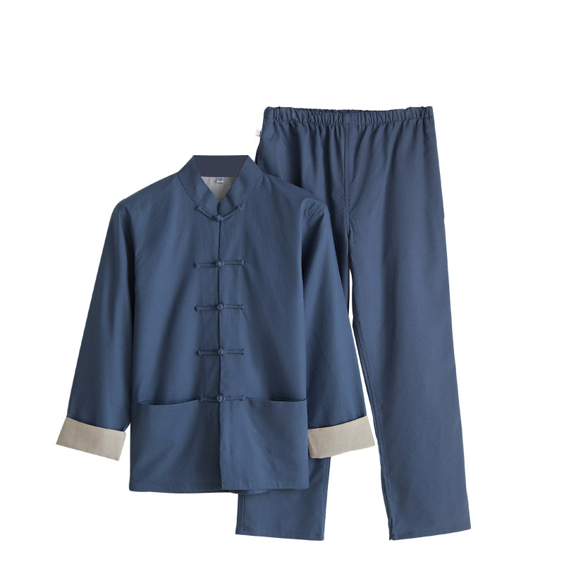 棉麻长袖汉服中式春秋禅修唐装