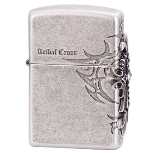 zippo防风打火机原装正品韩版古银侧十字架圣天使部落镶钻送礼物