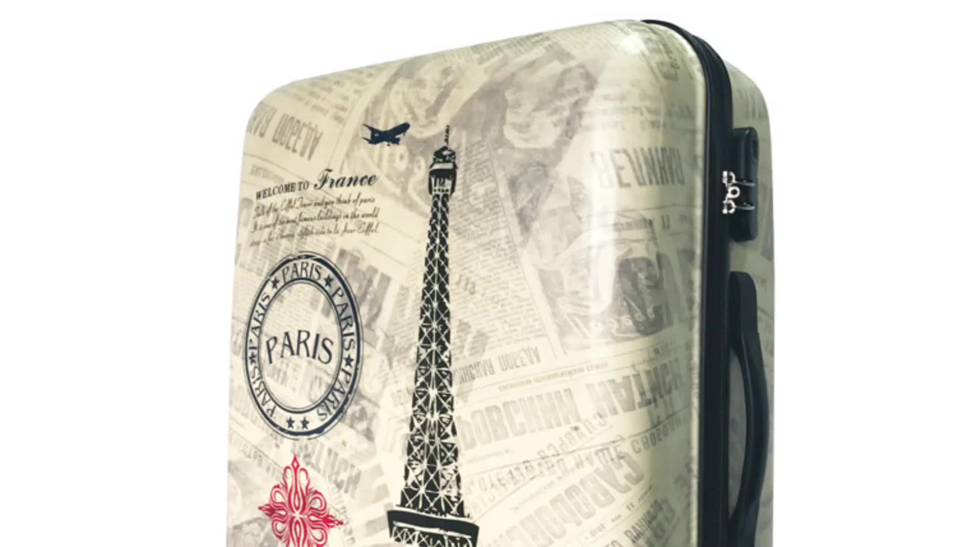 Paris Theme Print Hard Shell Travel Suitcase Abs Luggage Buy Abs Luggage,Abs Travel Luggage