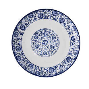 剁椒鱼头专用盘子蒸鱼盘子青花大盘子家用大号圆形蒸鱼盘陶瓷菜盘