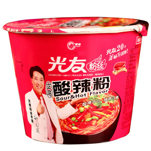 光友桶装酸辣粉105g*12桶 四川细粉丝碗装方便面整箱速食方便面