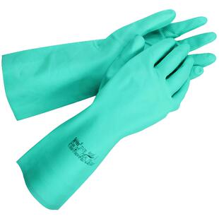 Ansell安思尔08-354氯丁橡胶耐酸碱溶剂防化加长款工作劳保手套