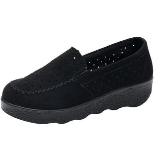 夏季老北京布鞋女厚底镂空网眼透气女鞋软底舒适休闲中年妈妈单鞋