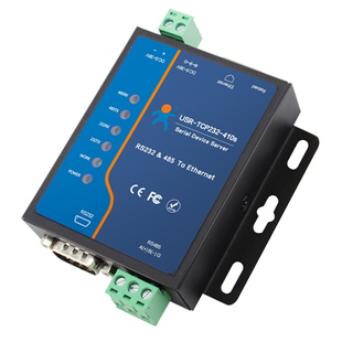 RS232+485双串口服务器有人物联网USR-TCP232-410s工业级modbus rtu转tcp以太网网络网口通讯模块网关