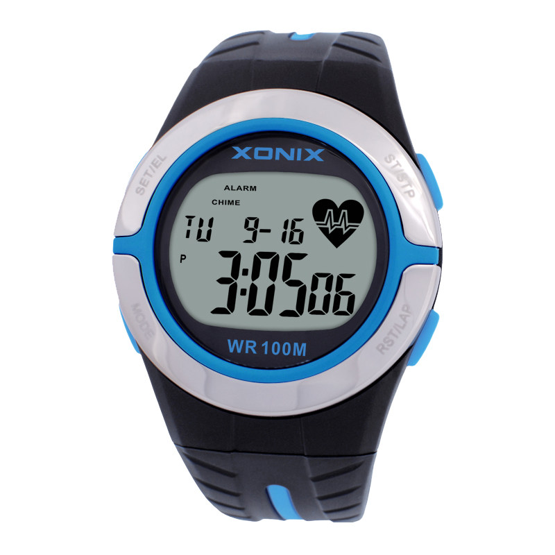 XONIX精准女士时尚潮流多功能心率测量防水游泳计时闹钟手表HRM2
