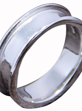 纯银复古戒指空托定制镶嵌闭口