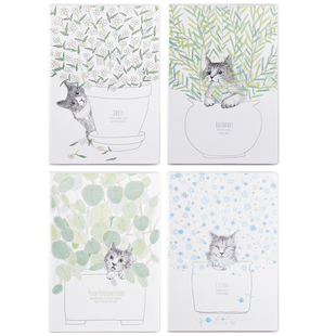 得力笔记本子卡通128页16K软抄胶套本米黄横线学生考研加厚复古本