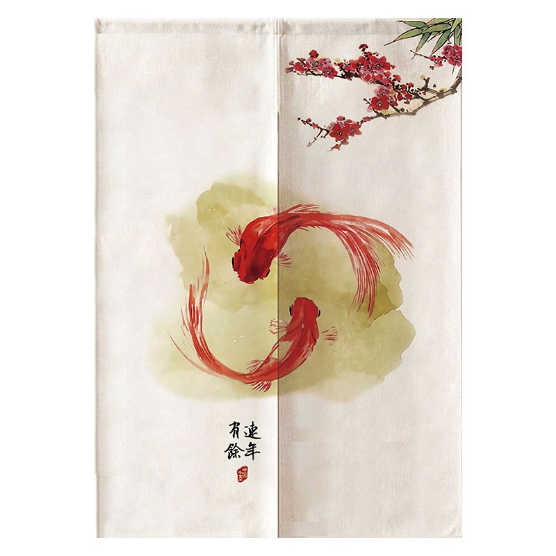 中式风新年喜庆卧室布艺门帘定制
