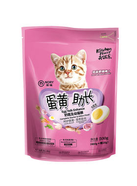 比瑞吉诺瑞猫粮幼猫粮 诺瑞蛋黄助长奶糕及幼猫粮500g 低盐更健康