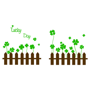 贴玻璃门上的装饰贴画贴墙植物花草小贴纸墙贴店铺咖啡店绿植盆栽