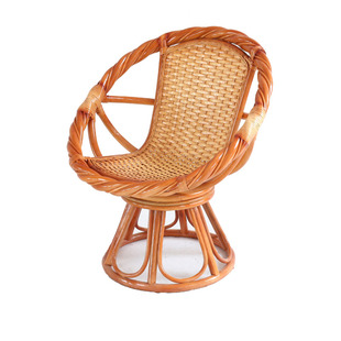 藤椅子靠背椅360度旋转阳台休闲天然真藤竹藤编织藤条藤客厅家用