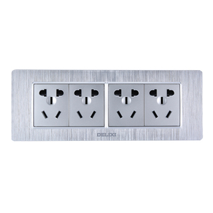 德力西家用118型二三插连体带开关五孔十孔十五二十孔16A插座面板