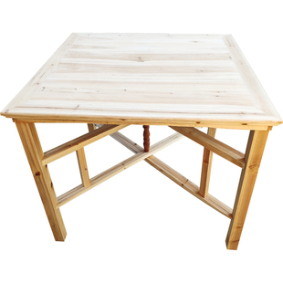 农村实木八仙桌中式家用折叠拆装杉木餐桌供桌正方形方桌原木桌子