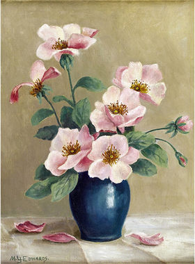 欧式三联装饰画油画花瓶静物客厅无框画油画布高清打印美式餐厅画