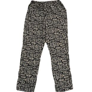 大码夏季棉绸休闲裤居家9分长裤睡裤宽松小脚裤松紧腰人造棉女裤