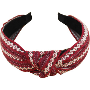 打结红色民族风法式复古发带女巴洛克超仙古风秋冬洗脸发箍女头饰