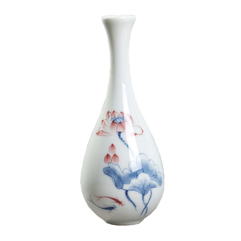 玉净瓶茶道插花器佛堂用品德化白瓷陶瓷小花瓶观音瓶供佛禅意花瓶