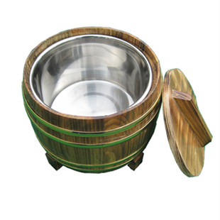 厂家直销木桶饭木桶餐厅小饭桶保温桶盛饭罗汉桶圆形带盖仿古餐具