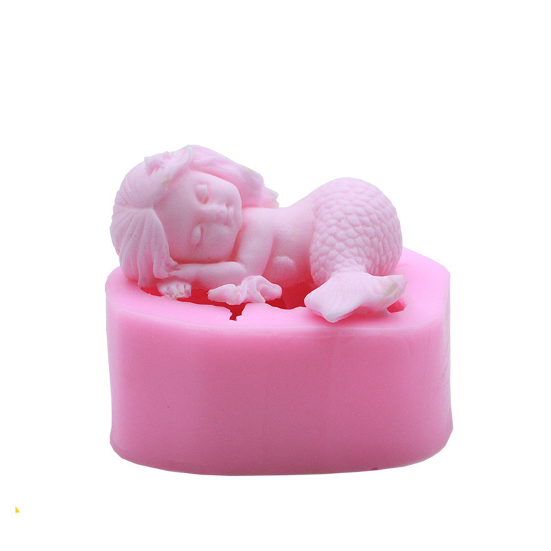 3d立体美人鱼模具硅胶diy香皂