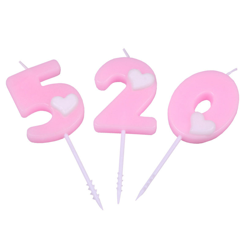 网红桃心卡通小蠟燭包邮生日蜡烛