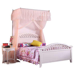 定做压脚伸缩钓鱼竿支架1.5n1.8米床三开门双人超大拼接特殊蚊帐