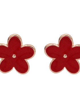 ins风925银针少女果冻色软陶花朵爱心耳环韩国糖果色可爱耳钉耳夹
