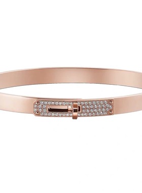 莫桑钻白金色手环