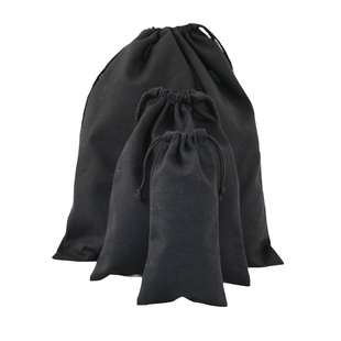 定做全纯棉帆布加厚黑色束口抽拉绳大小收纳布袋罩套子印刷订制作