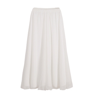 雪纺百褶舞蹈阔腿裤女高腰垂感宽松练功裤禅意文艺白色茶服裙裤