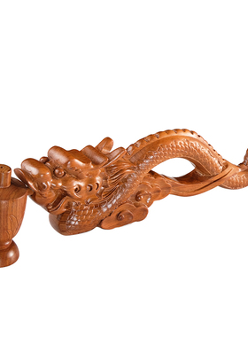 红花梨木吉祥莲花如意手炉木雕