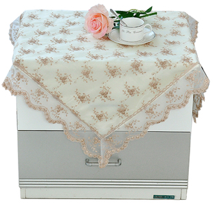 可定制多用盖巾蕾丝沙边桌布防尘罩床头柜盖布冰箱巾微波炉罩电视