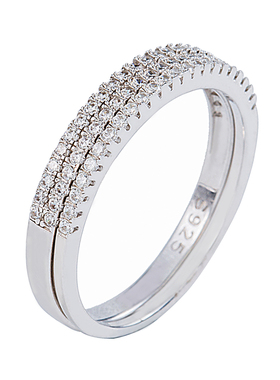 纯银细钻戒指女日S925韩版精致