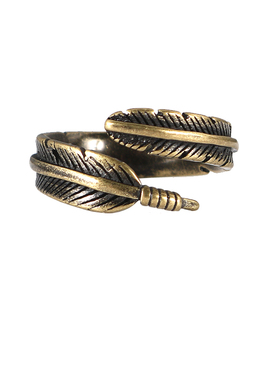 中韩日复古风羽毛开口戒指男女